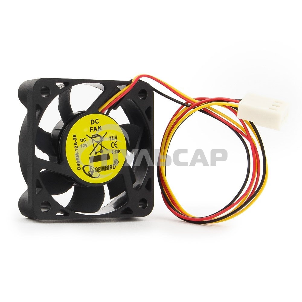 Вентилятор для корпуса Gembird D40SM-12A-25 черный, 40 мм, 5000 об/мин, 27 дБ, 3 pin