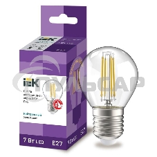 Лампа cветодиодная LED G45 шар прозр. Iek LLF-G45-7-230-40-E27-CL 7Вт 230В 4000К E27 серия 360°