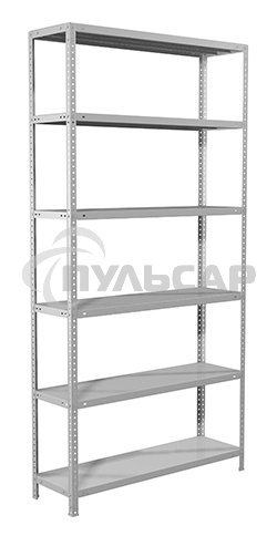 Металлические стеллажи Стеллаж MS 200/100х30/6 (Размеры внешние (ВхШхГ) 2000х1000х300 мм, 6 полок, с единой стойкой)