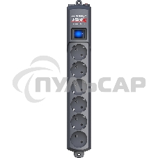 Сетевой фильтр Pilot S 6 розеток (5 евро + 1 без заземления) 1.8 м, графит