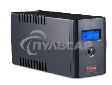 Источник бесперебойного питания ExeGate Power Smart ULB-800 LCD 800VA, черный, 2 евророзетки, USB