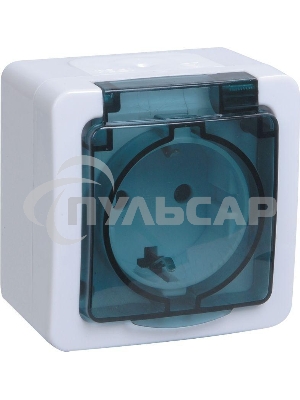 Розетка Iek ERMP12-K03-16-54-EC РСб20-3-ГПБд роз 1м с з/к о/у IP54 (цвет крышки:дымчатый) ГЕРМЕС PLUS