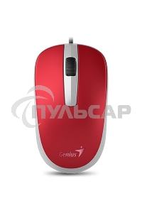 Мышь проводная Genius DX-120 красный, 1000 dpi, USB, кнопки - 3