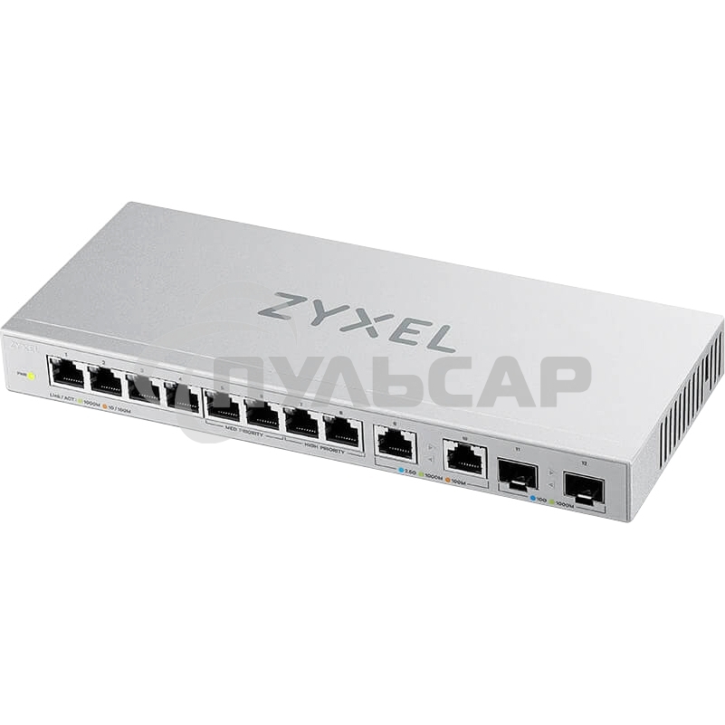 Коммутатор Zyxel XGS1010-12-ZZ0102F 8x1Gbит/с 2x2.5Gbит/с 2SFP+ неуправляемый