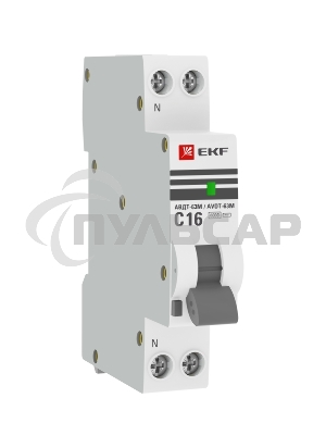 Выключатель автоматический дифференциального тока 63М EKF DA63M-16-30 16А/30мА (1мод., хар.C, электронный тип AC) 6кА EKF PROxima