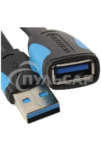 Кабель-удлинитель Vention USB 3.0 AM/AF - 3 м плоский VAS-A13-B300