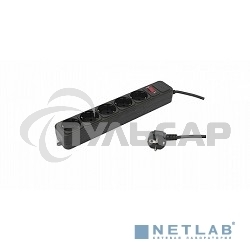 Сетевой фильтр PC Pet AP01006-1.8-BK 1.8м (5 розеток) черный