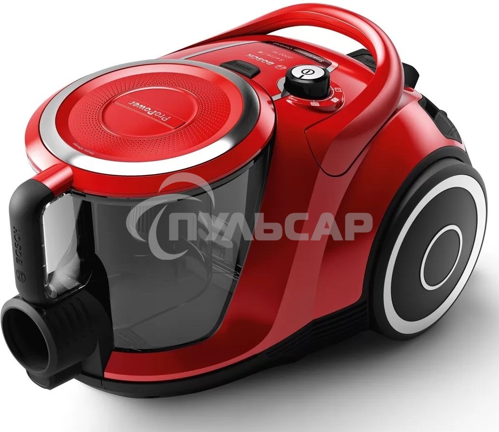 Пылесос Bosch BGS412234A красный, 2200 Вт, уборка сухая, пылесборник контейнер, 2.4 л