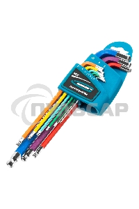 Набор ключей GROSS 16400 имбусовых hex 1.5–10мм s2 9шт магнит экстра-длин. с шаром хром/краска