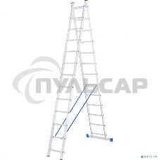 Лестница, 2 х 13 ступеней, алюминиевая, двухсекционная, Россия Сибртех 97913