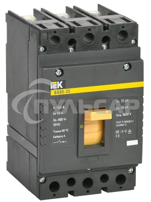 Выключатель автоматический ВА88-35 3Р 160А 35кА SVA30-3-0160 IEK