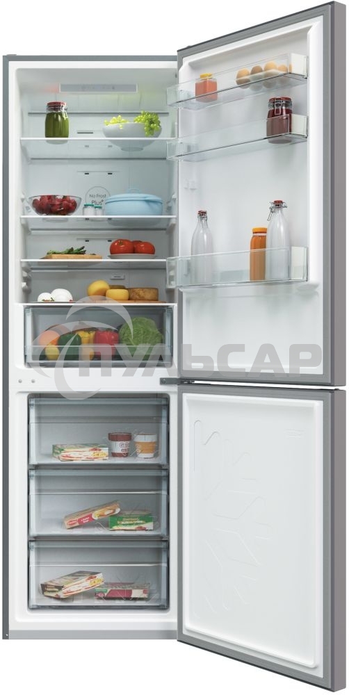 Холодильник Candy CCRN 6180S серебро двухкамерный 227/106л морозилка снизу, No Frost