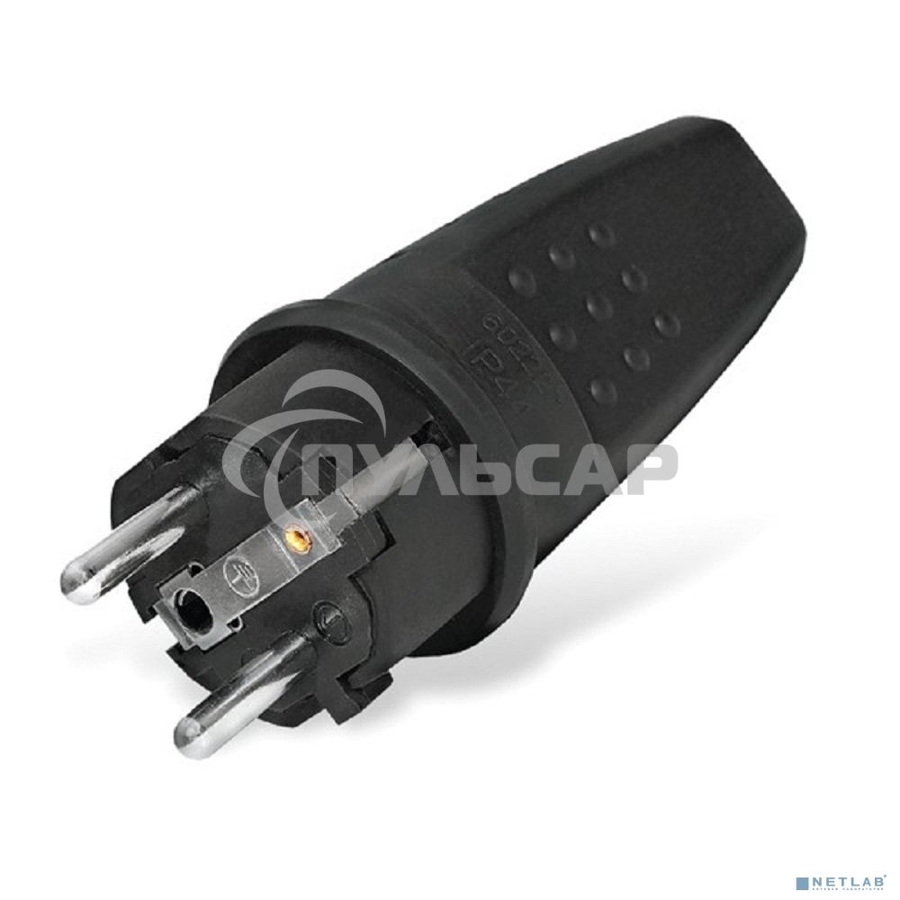 Вилка прямая c заземлением каучук 16А 250В IP44 (602227) UNIVersal