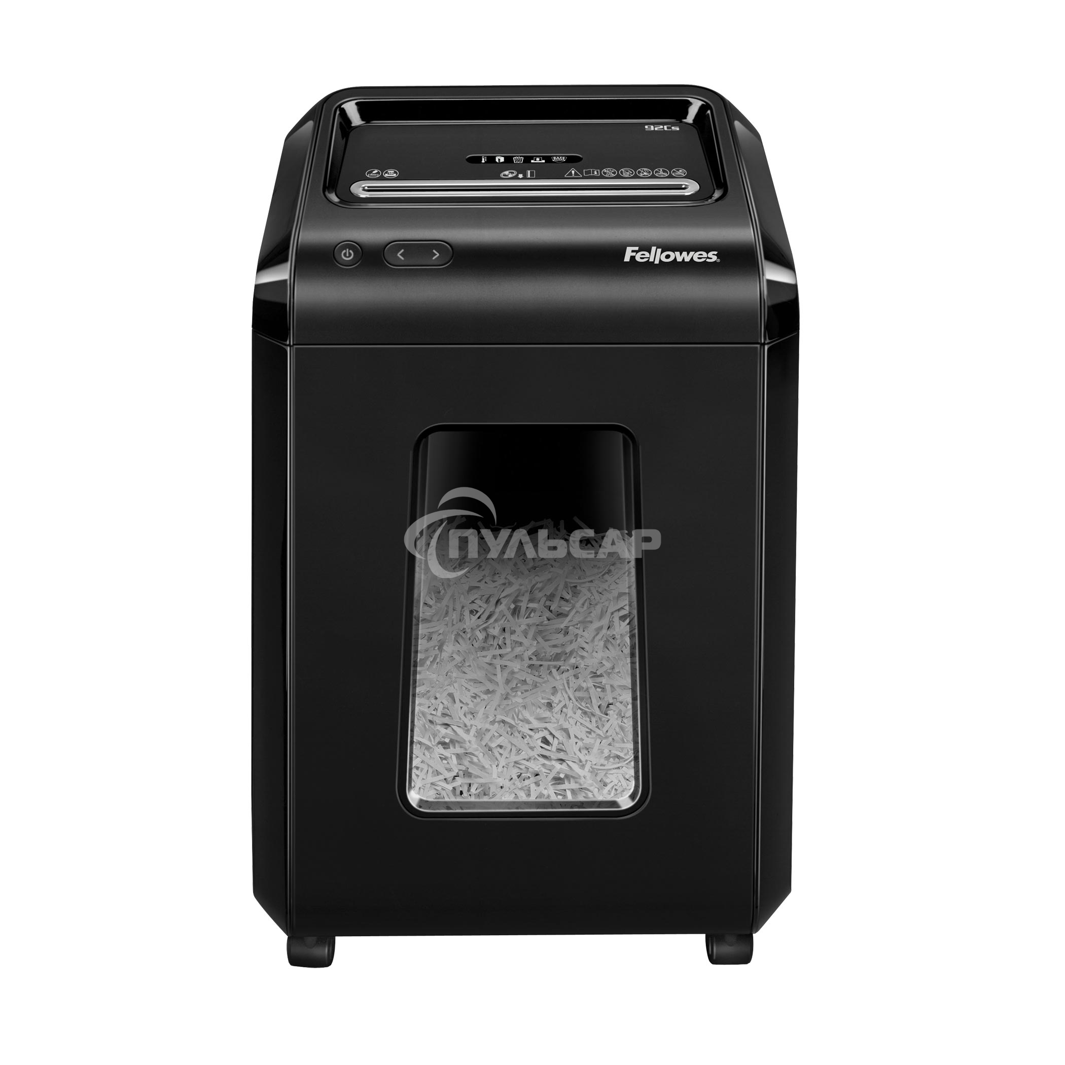 Шредер Fellowes Powershred 92Cs FS-1719301 P-4, 4х38мм, 18лст., 25лтр., уничтожает: скобы, карты, скрепки, CD