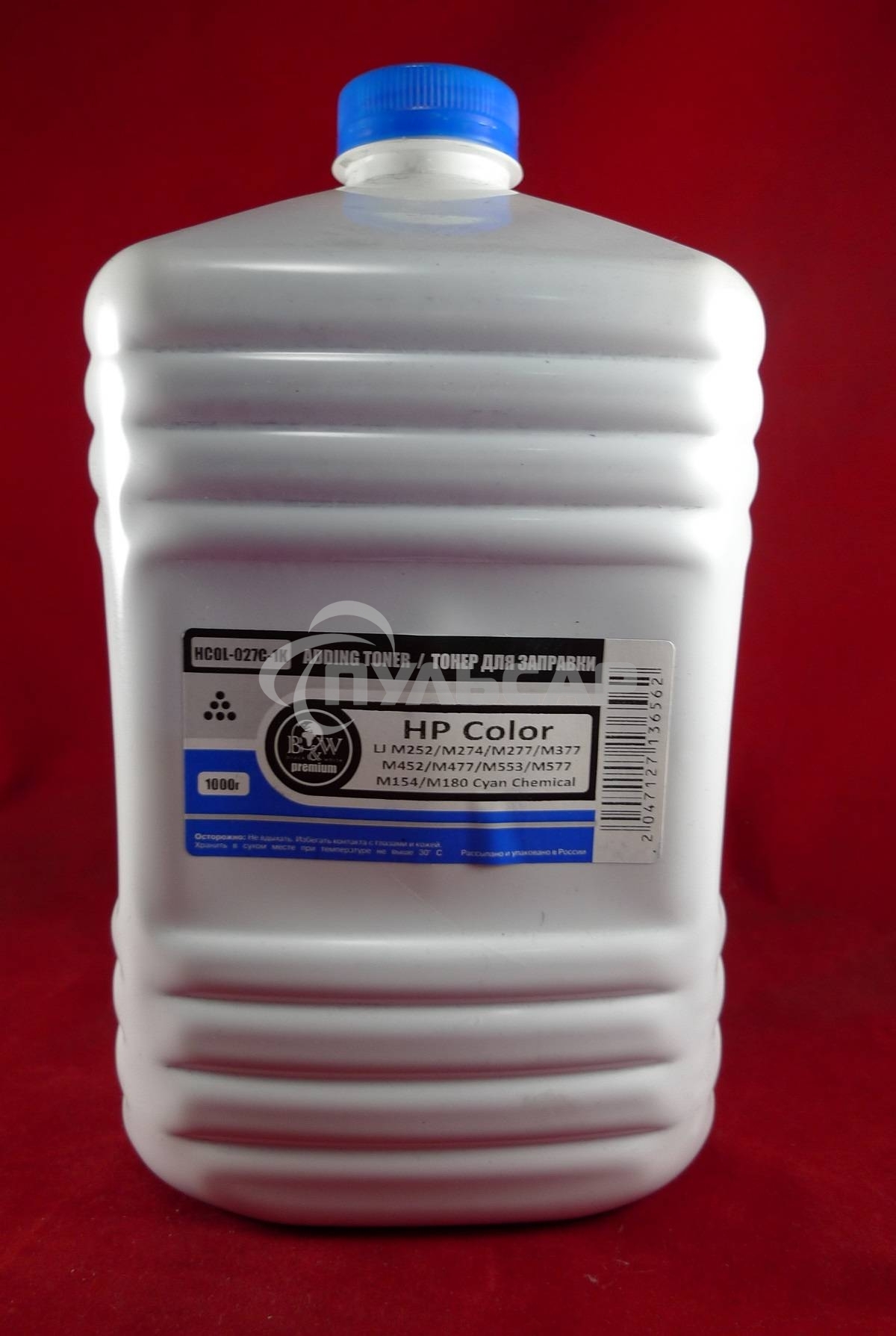 Тонер HP Color LJ M252/M274/M277/M377/M452/M477/M553/M577/M154/M180 (CF401/CF411/CF361/CF511/CF531) Cyan химический (кан. 1кг) BW Premium фас. Россия