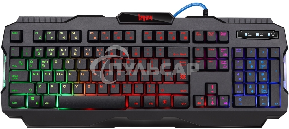 Клавиатура проводная Defender Legion GK-010DL RU, USB, черный