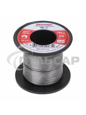 Припой катушка ПОС-61 без канифоли ( 1,0 мм, 100 г) 09-3121 Rexant