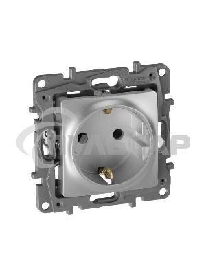 Розетка 2К+З, немецкий стандарт, винтовые зажимы, 16А, 250В~, Etika, алюминий Розетка 2К+З, немецкий стандарт, винтовые зажимы, 16А, 250В~, Etika, алюминий