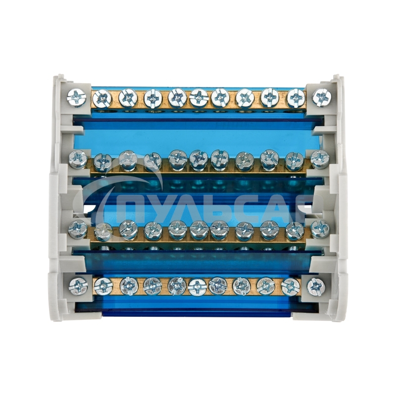 Шина на DIN-рейку в корпусе (кросс-модуль) 4х11 Rexant