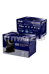 Оптический привод Blu-Ray Asus SBW-06D2X-U/BLK/G/AS черный USB slim внешний RTL