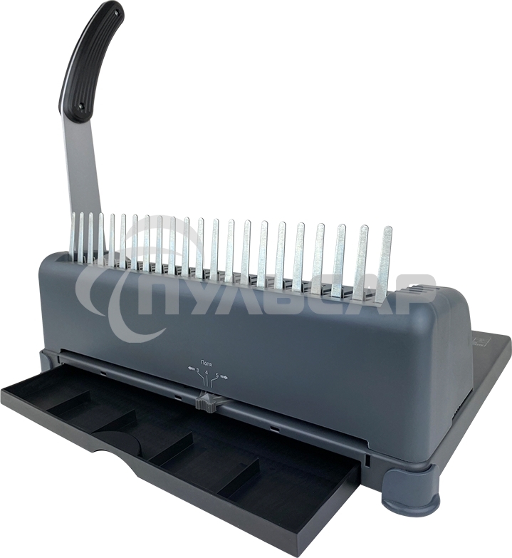 Переплетчик ГЕЛЕОС БП-12 на пластиковую пружину, А4, ручная перфорация 12 листов, переплет макс до 500 л., глубина перфорации 3,5-5,5 мм