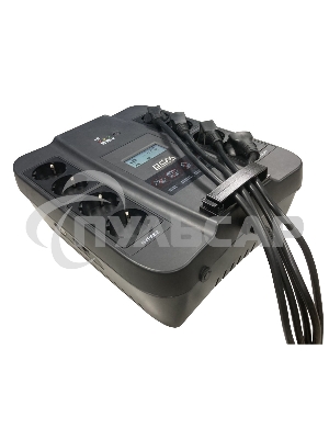 Источник бесперебойного питания Powercom Back-UPS SPIDER, Line-Interactive, LCD, AVR, 550VA/330W, Schuko, USB, черный (1456259)