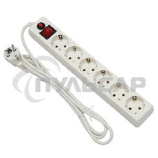 Сетевой фильтр Гарнизон ECL-6-W-1.8, 6р, 10А, 1.8м, ур.защиты 4, белый, пакет