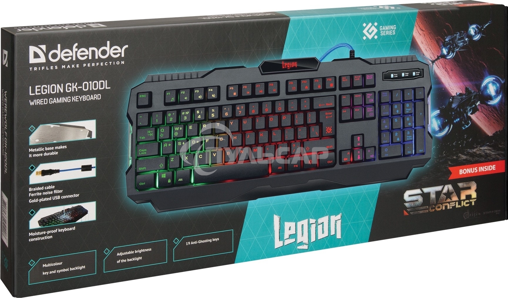 Клавиатура проводная Defender Legion GK-010DL RU, USB, черный
