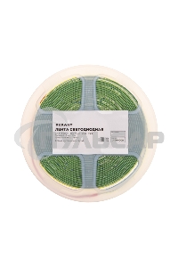 Лента светодиодная 24В, COB 8Вт/м, 320 LED/м, зеленый, 8мм, 5м, IP20 Rexant