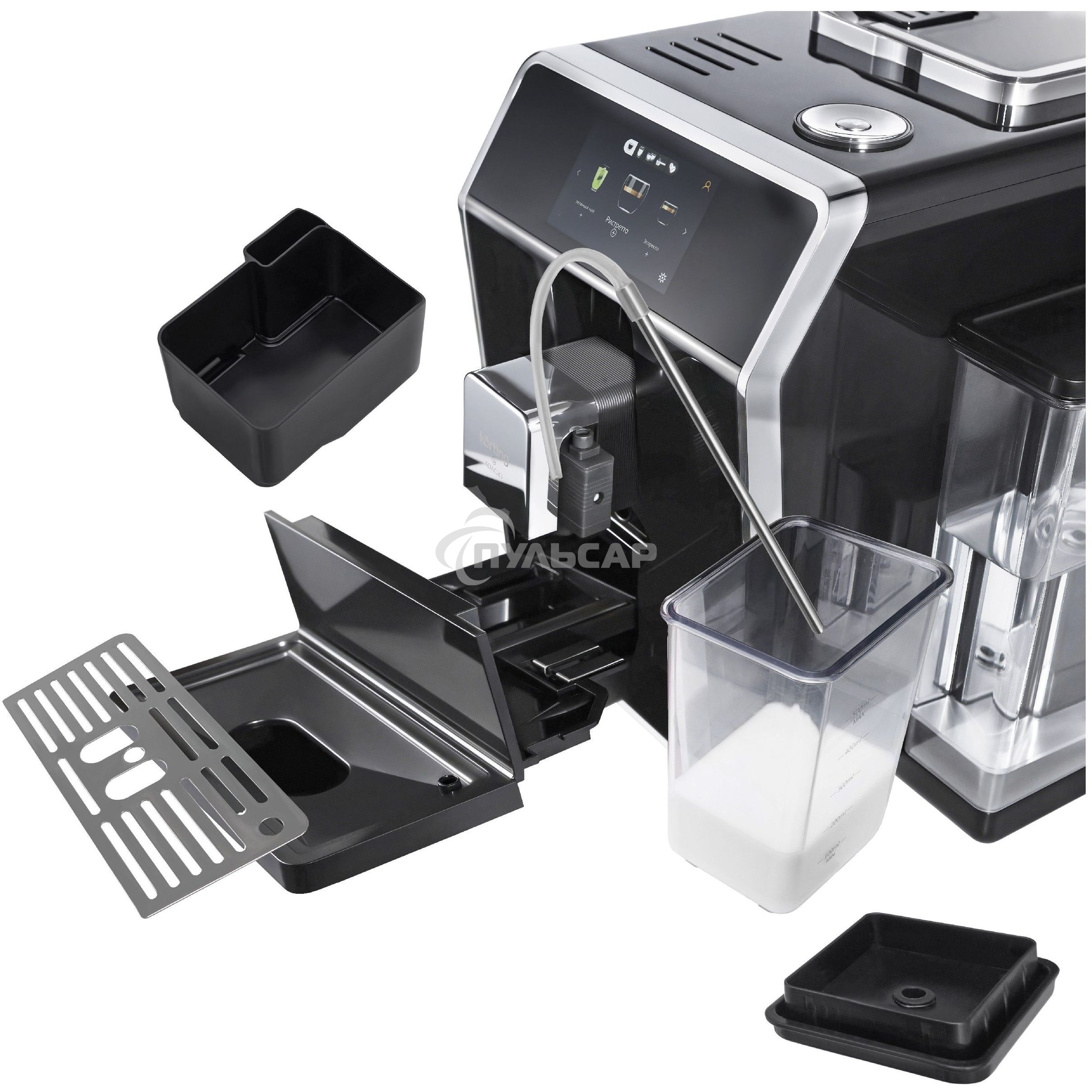 Кофемашина автоматическая Korting KACM 2004 ADAGIO черный, молотый/зерновой, 1.5 л, 1580 Вт, 20 бар