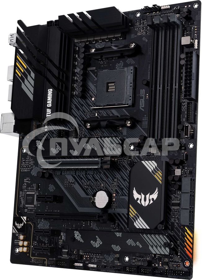 Материнская плата ASUS TUF GAMING B550-PRO, AM4, AMD B550, 4xDDR4, 6xSATA, 2xM.2, 1xPCIe 4.0 x16, 1xPCIe 3.0 x16, 3xPCIe x1, 1xHDMI, 1xDP, 1x 2.5Gb LAN, 4xUSB 2.0, 2xUSB 3.2 Gen 1, 1xUSB 3.2 Gen 2, 1xUSB-C 3.2 Gen 2, 5x3.5 мм, 7.1, ATX