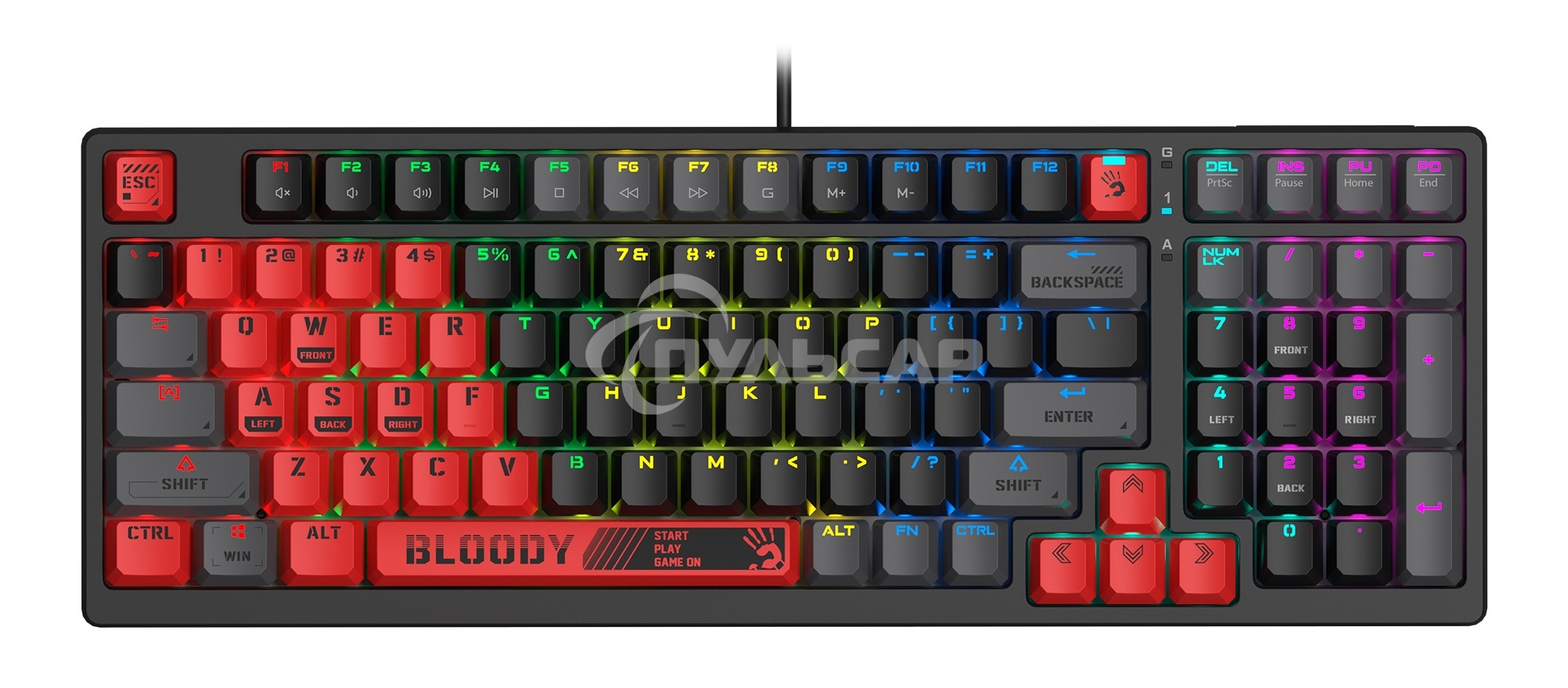 Клавиатура проводная A4Tech Bloody S98 (SPORTS RED) USB красный/черный