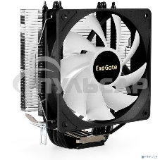 Кулер для процессора ExeGate Dark Magic EE400XL-PWM.ARGB серебристый, 120 мм, алюминий/медь, 2400 об/мин, 37 дБ, 4 pin, 125 Вт, 155 мм