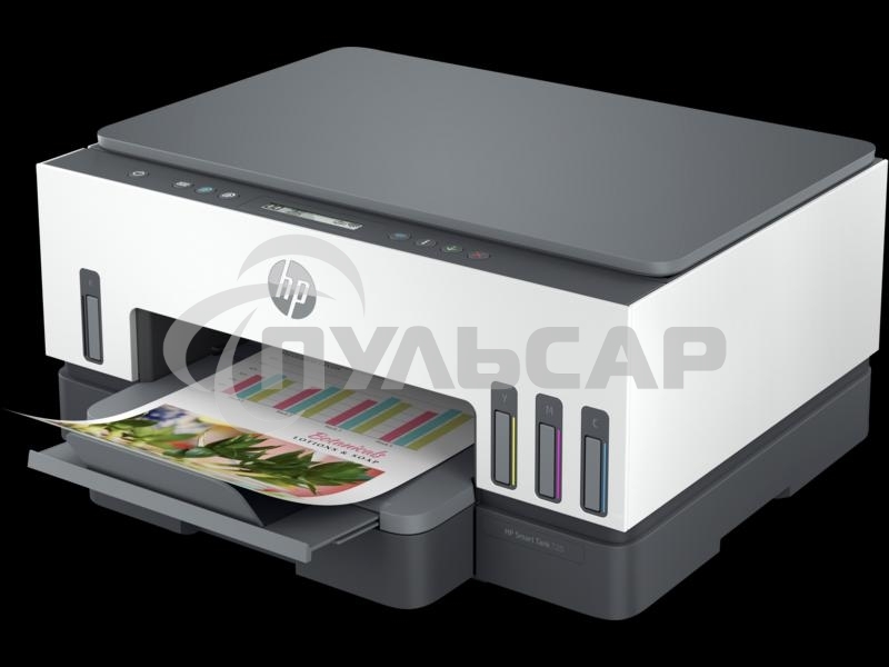 МФУ струйное HP Smart Tank 720 (6UU46A), A4, цветной, печ. до 15 стр/мин. (ч/б) до 9 стр/мин. (цвет), 1200x1200dpi (ч/б) 1200 x 4800 dpi (цвет), USB, Wi-Fi, BlueTooth, Air Print, Mopria