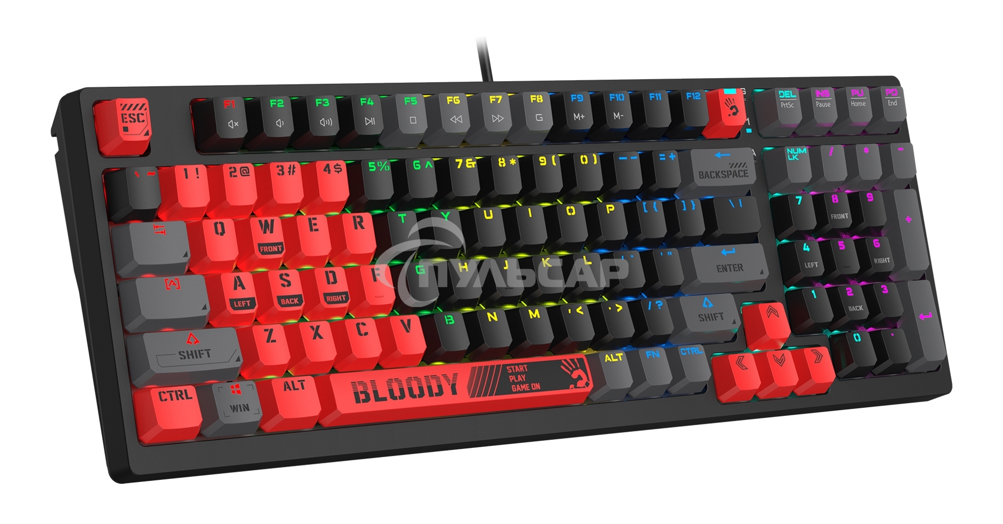 Клавиатура проводная A4Tech Bloody S98 (SPORTS RED) USB красный/черный