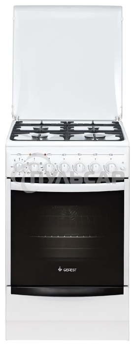 Плита комбинированная Gefest ПГЭ 5102-02 белый, конфорок 4 газовых, духовка 55 л, 50 см x 85 см x 58.5 см