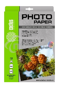 Фотобумага Cactus CS-GA423050DS A4/230г/м2/50л./белый глянцевое/глянцевое для струйной печати
