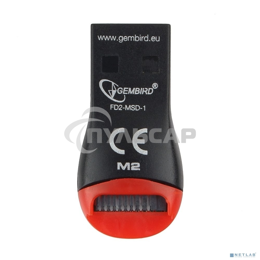 Картридер внешний USB 2.0 Gembird, для считывания MicroSD карт, блистер