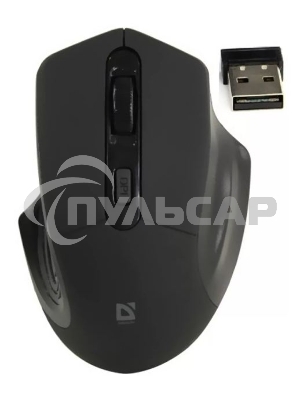 Мышь беспроводная Defender Datum MB-345 черный, 1600 dpi, радиоканал, USB, кнопки - 4