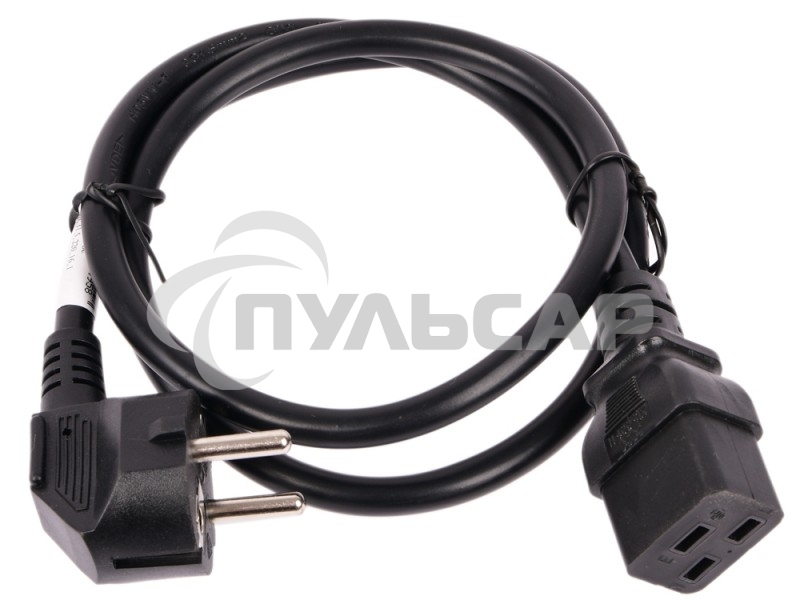 Шнур питания Lanmaster C19-Schuko прямая, 3х1.5, 220В, 16А, черный, 3 метра