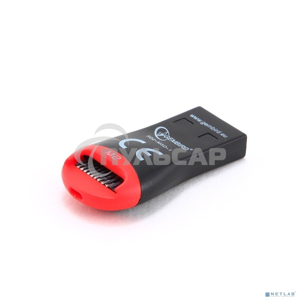 Картридер внешний USB 2.0 Gembird, для считывания MicroSD карт, блистер