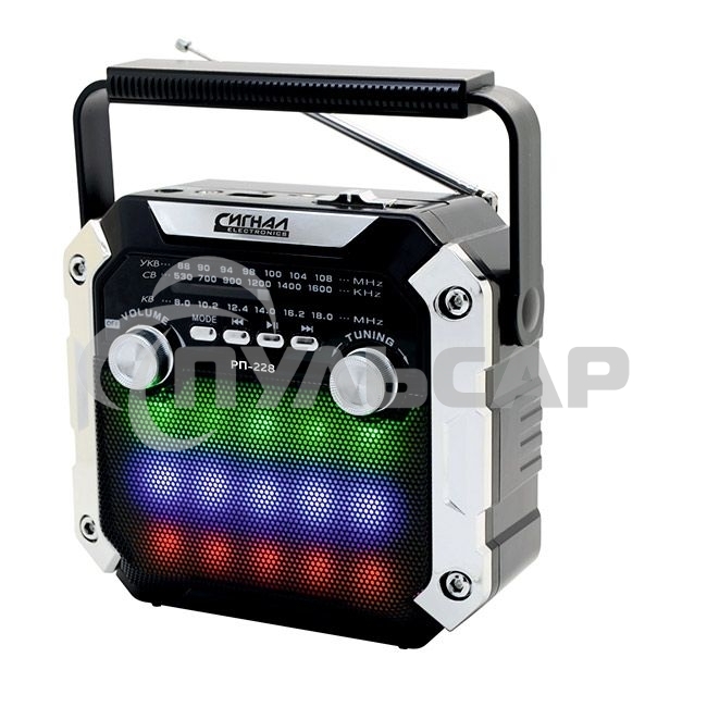 Радиоприемник портативный Сигнал РП-228 черный USB microSD