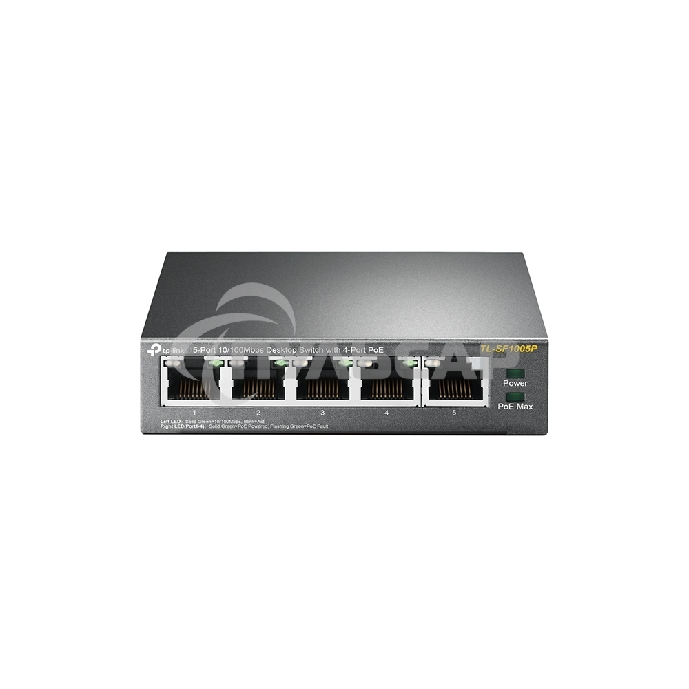 Коммутатор TP-Link SMB TL-SF1005P 5-портовый 10/100 Мбит/с настольный коммутатор с 4 портами PoE 