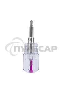 Отверткакомбинированная, прозрачная рукоятка,двухсторонний стержень 40 мм (крестовая PH 2, шлицевая SL 6 мм) Rexant