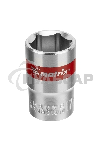 Головка торцевая Matrix, 17 мм, 6-гранная, CrV, под квадрат 1/2