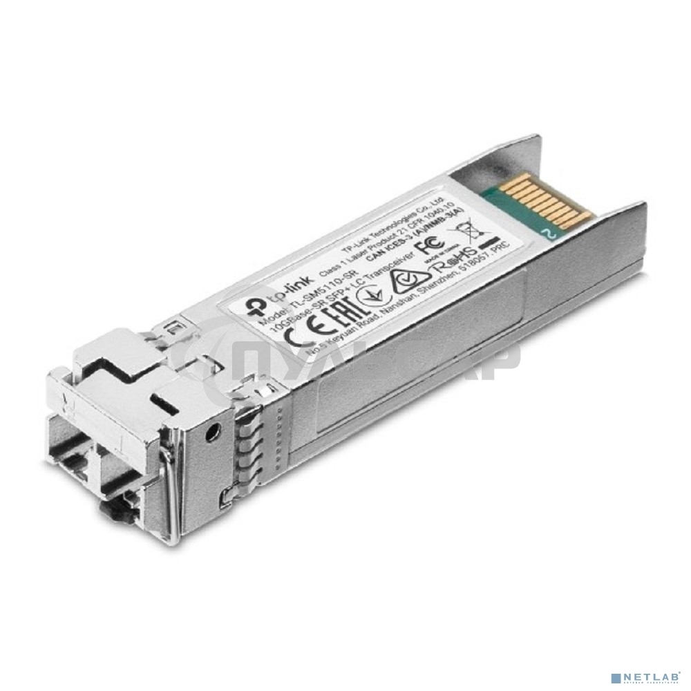 Трансивер TP-Link 10G SFP+ Module, LC connector, 50/125um or 62.5/125um Multi-mode, 850nm wavelength, distance up to 300m.