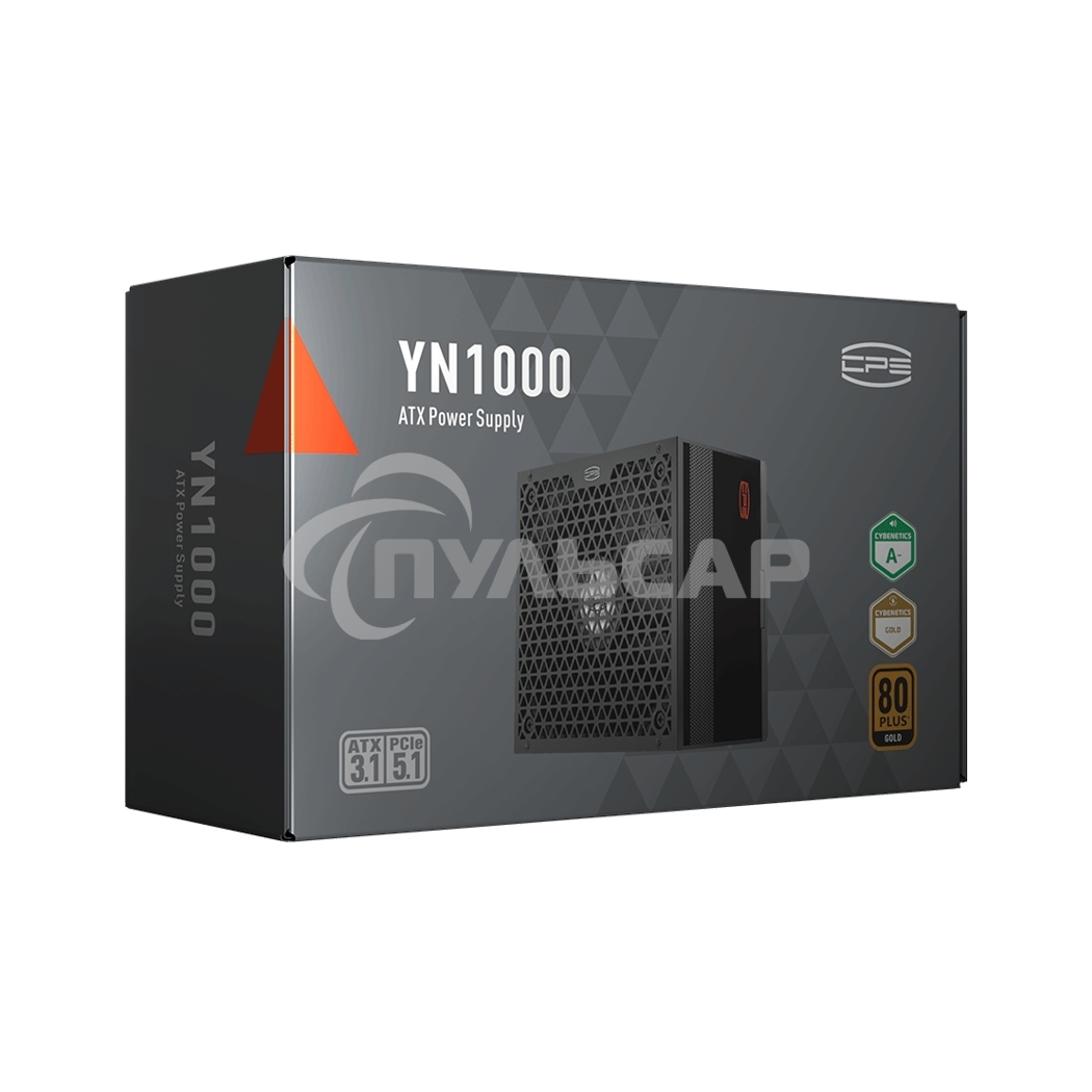 Блок питания PCCooler P5-YN1000-G1F, 1000Вт, 80 PLUS Gold, 135мм, модульный, черный