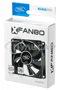 Вентилятор для корпуса DEEPCOOL XFAN 80 черный, 80 мм, 1800 об/мин, 20.3 дБ, 4 pin
