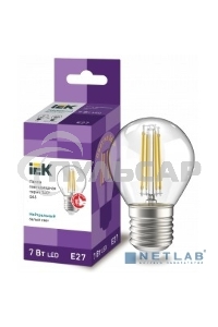Лампа cветодиодная LED G45 шар прозр. Iek LLF-G45-7-230-40-E27-CL 7Вт 230В 4000К E27 серия 360°