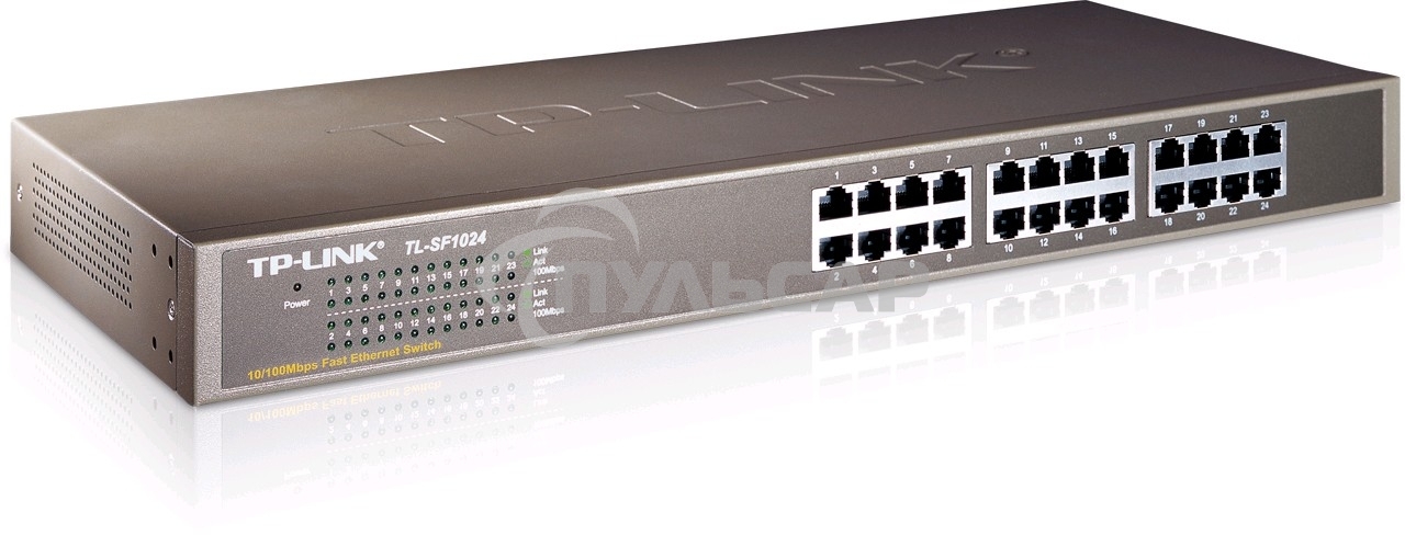 Сетевой коммутатор TP-Link SMB TL-SF1024 Коммутатор 24-port 10/100M Switch, 1U 19-inch rack-mountable steel case